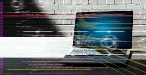 Fototapete - software  Programming code abstract technology background Developer programming and coding technology  software developer and Computer script