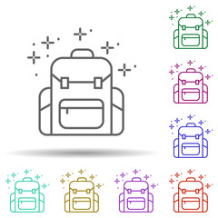 Poster - Travel, backpack in multi color style icon. Simple thin line, outline vector of geography icons for ui and ux, website or mobile application