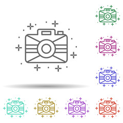 Poster - Camera, technology in multi color style icon. Simple thin line, outline vector of geography icons for ui and ux, website or mobile application