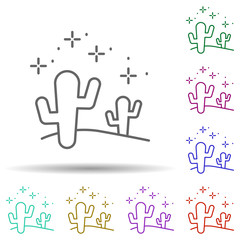 Poster - Landscape, desert in multi color style icon. Simple thin line, outline vector of geography icons for ui and ux, website or mobile application