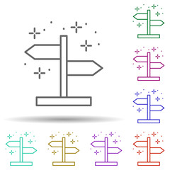 Poster - Pointer, direction in multi color style icon. Simple thin line, outline vector of geography icons for ui and ux, website or mobile application