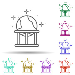 Poster - Globe, earth in multi color style icon. Simple thin line, outline vector of geography icons for ui and ux, website or mobile application