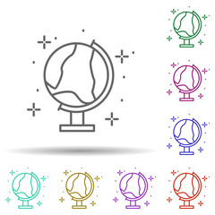 Poster - Globe, earth in multi color style icon. Simple thin line, outline vector of geography icons for ui and ux, website or mobile application