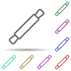 Poster - Rolling pin, italy in multi color style icon. Simple thin line, outline vector of italy icons for ui and ux, website or mobile application