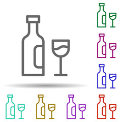 Poster - Wine, italy in multi color style icon. Simple thin line, outline vector of italy icons for ui and ux, website or mobile application