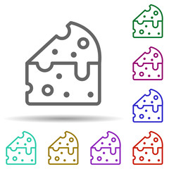Poster - Cheese, italy in multi color style icon. Simple thin line, outline vector of italy icons for ui and ux, website or mobile application