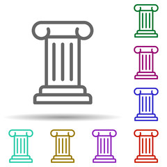 Poster - Column, italy in multi color style icon. Simple thin line, outline vector of italy icons for ui and ux, website or mobile application