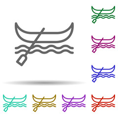 Poster - Italy, boat, gondola in multi color style icon. Simple thin line, outline vector of italy icons for ui and ux, website or mobile application