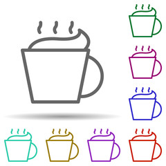 Poster - Cappuccino, italy in multi color style icon. Simple thin line, outline vector of italy icons for ui and ux, website or mobile application
