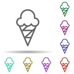 Poster - Ice-cream, italy in multi color style icon. Simple thin line, outline vector of italy icons for ui and ux, website or mobile application