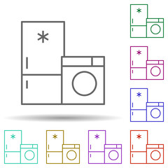 Poster - Electrical appliance, mall, shop in multi color style icon. Simple thin line, outline vector of mall icons for ui and ux, website or mobile application