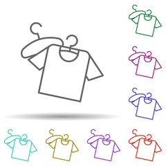 Poster - Clothes, mall, shopping in multi color style icon. Simple thin line, outline vector of mall icons for ui and ux, website or mobile application