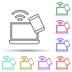 Fototapete - Electronics, laptop, phone in multi color style icon. Simple thin line, outline vector of mall icons for ui and ux, website or mobile application