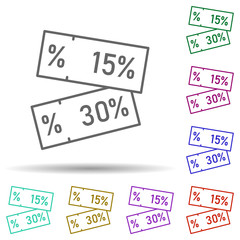 Poster - Sales, label, tag in multi color style icon. Simple thin line, outline vector of mall icons for ui and ux, website or mobile application
