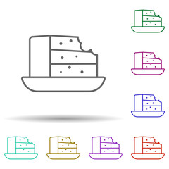Poster - cafe, cake, mall in multi color style icon. simple thin line, outline vector of mall icons for ui an