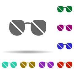 Poster - Music festival, accessory, sunglasses in multi color style icon. Simple glyph, flat vector of music festival icons for ui and ux, website or mobile application