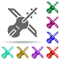 Poster - Music festival, string instrument, musical instrument in multi color style icon. Simple glyph, flat vector of music festival icons for ui and ux, website or mobile application