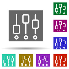 Poster - Music festival, music player, mixer in multi color style icon. Simple glyph, flat vector of music festival icons for ui and ux, website or mobile application