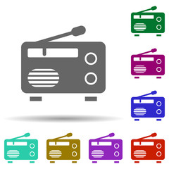 Poster - Music festival, radio, antenna, transistor in multi color style icon. Simple glyph, flat vector of music festival icons for ui and ux, website or mobile application