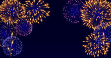 Colorful Fireworks Festival Background With Copy Space