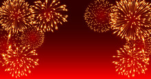 Fireworks Festival On Red Background