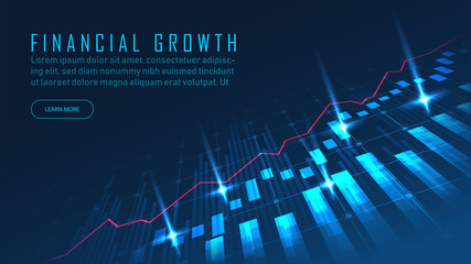 Stock market or forex trading graph concept