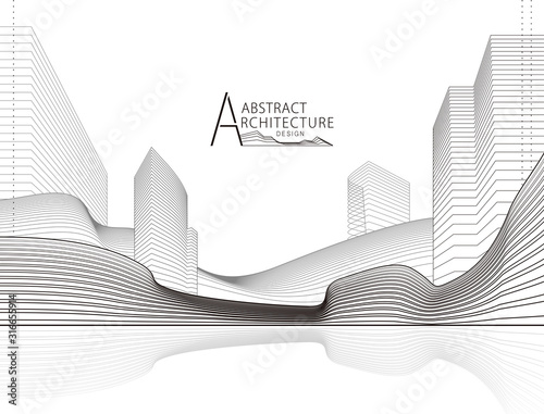 Architecture Building Construction Perspective Design Abstract Modern Urban Landscape Line Drawing Buy This Stock Vector And Explore Similar Vectors At Adobe Stock Adobe Stock