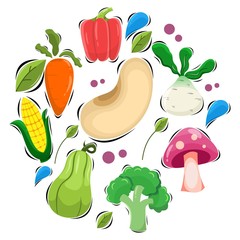 Wall Mural - adorable vegetable design vector premium collection