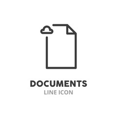 Fototapete - Documents simple line icon. Vector illustration symbol elements for web design..