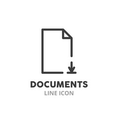 Fototapete - Documents simple line icon. Vector illustration symbol elements for web design..