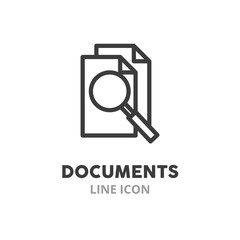 Fototapete - Documents simple line icon. Vector illustration symbol elements for web design..