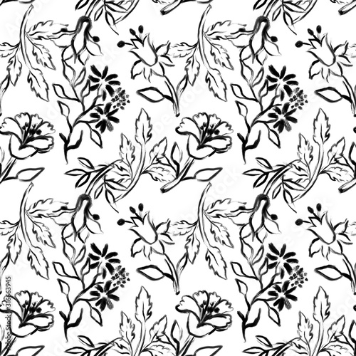 seamless-blue-flower-pattern-hand-drawn-paint-nature-texture