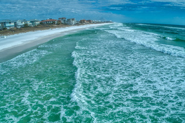 Profile View of the Breaking Waves on a Windy Day at Santa Rosa Beach, Florida 