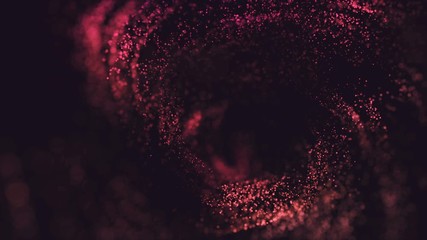 Wall Mural - 4k animated background. thousand small glowing particles flying and moving on a black background.