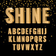 © Happy Man - 3d Gold symbols alphabet. shiny letters in style sanserif font. Vector illustration