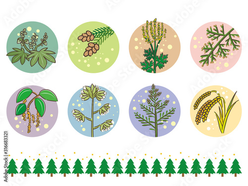 花粉症を引き起こす植物 Stock Vector Adobe Stock 花粉症を引き起こす植物 Stock Vector Adobe Stock