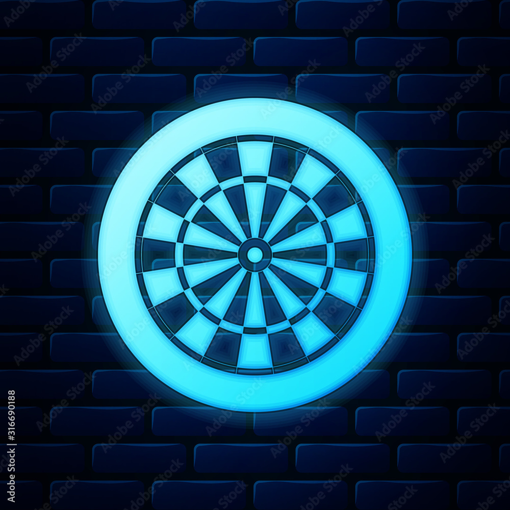 Vetor do Stock Glowing neon Classic darts board with twenty black and white  sectors icon isolated on brick wall background. Dart board sign. Dartboard  sign. Game concept. Vector Illustration | Adobe Stock, image size:1000x1000