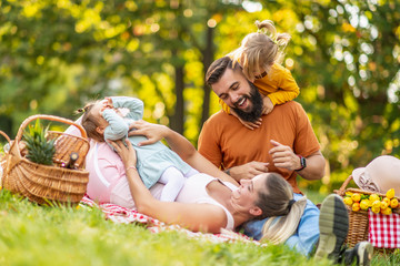 Wall Mural - Family time in countryside