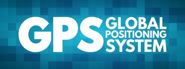 Poster - GPS - Global Positioning System acronym, technology concept background