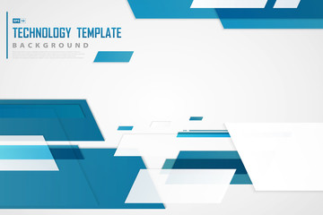Poster - abstract blue tech template of futuristic overlap design background. illustration vector eps10