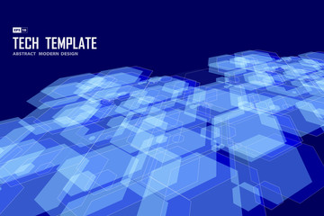 Poster - abstract blue hexagonal pattern design of technology template. illustration vector eps10