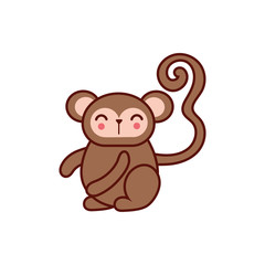 Canvas Print - cute monkey animal comic character