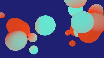 Poster - Abstract liquid shape colored lush lava and aqua menthe on whit backgrounds. Fluid design. Isolated gradient waves . New Abstraction grade From Composition. 3d rendering