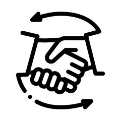 Sticker - Handshake Icon Vector. Outline Handshake Sign. Isolated Contour Symbol Illustration