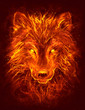Flame wolf head