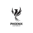 creative simple phoenix bird circle logo concept