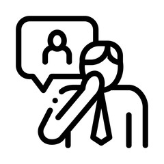 Poster - Man Silhouette Icon Vector. Outline Man Silhouette Sign. Isolated Contour Symbol Illustration