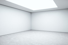 Modern Room Space With Empty White Wall