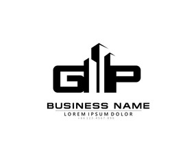 Wall Mural - G P GP Initial building logo concept