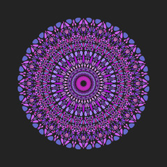 Poster - Geometrical round flower ornament mandala art - abstract ornate vector design element